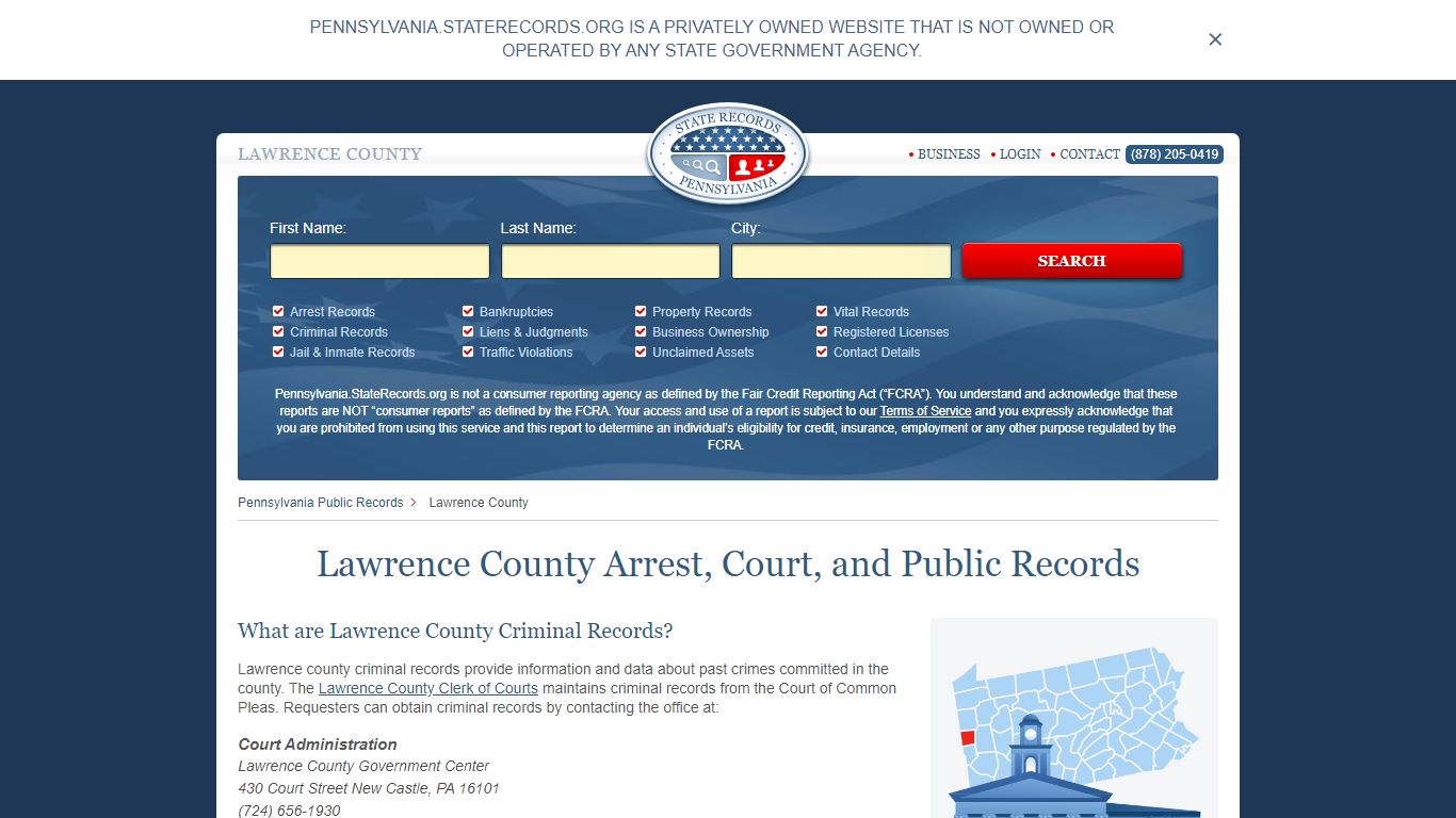 Lawrence County Arrest, Court, and Public Records