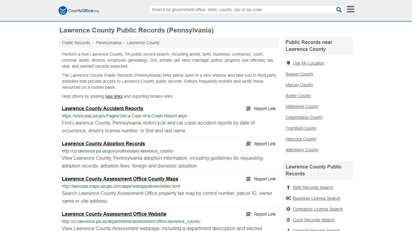 Public Records - Lawrence County, PA (Business, Criminal ...