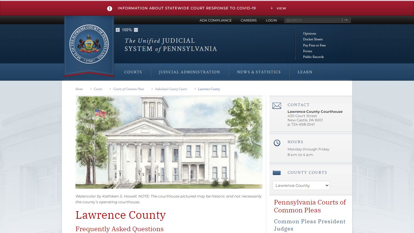 Lawrence County | Individual County Courts | Courts of ...